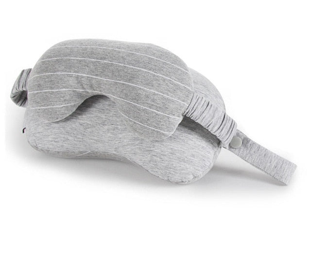 Multi-Function Business Travel Neck Pillow & Eye Mask w/ Storage Bag - Gleesbuy