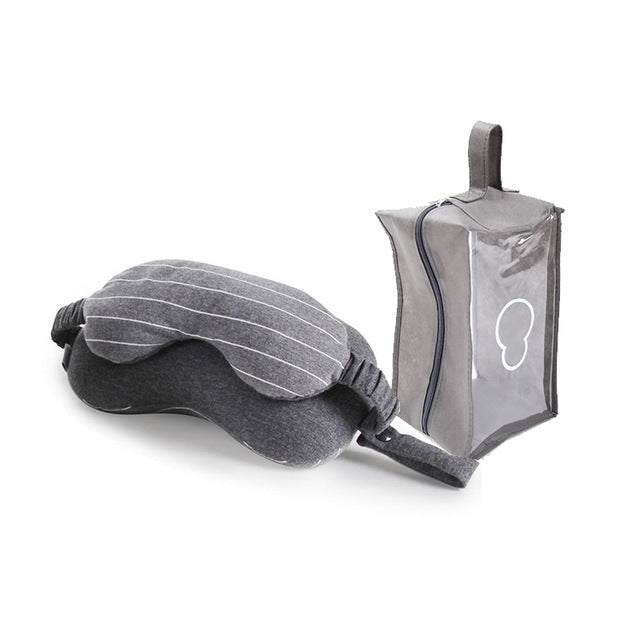 Multi-Function Business Travel Neck Pillow & Eye Mask w/ Storage Bag - Gleesbuy