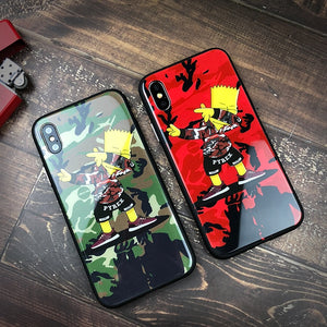 Cartoon Camo suprem phone cover case for iphone X XS MAX XR 10 8 7 6 6S plus cases luxury hard Tempered glass funda coque capa - Gleesbuy