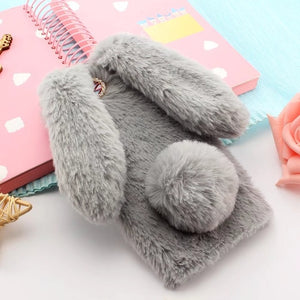 Cute Rabbit Hairy Warm Fur Cover for Any iPhone - Gleesbuy