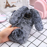 Cute Rabbit Hairy Warm Fur Cover for Any iPhone - Gleesbuy