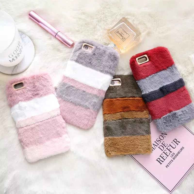 Cute Rabbit Hairy Warm Fur Cover for Any iPhone - Gleesbuy