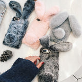 Cute Rabbit Hairy Warm Fur Cover for Any iPhone - Gleesbuy