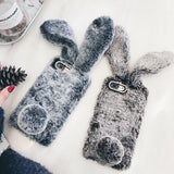 Cute Rabbit Hairy Warm Fur Cover for Any iPhone - Gleesbuy