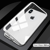 GETIHU Metal Magnetic Case for iPhone XR XS MAX X 8 Plus 7 +Tempered Glass Back Magnet Cases Cover for iPhone 7 6 6S Plus Case - Gleesbuy