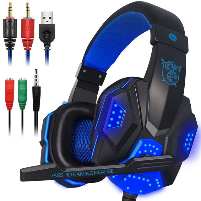 LED Lights Gaming Headset for PS4 PC Xbox - Gleesbuy