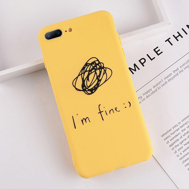 Lovebay Phone Case For iPhone 6 6s 7 8 Plus X XR XS Max Cute Cartoon Letter Deer Smiley Face Soft TPU For iPhone 5 5S SE Cover - Gleesbuy