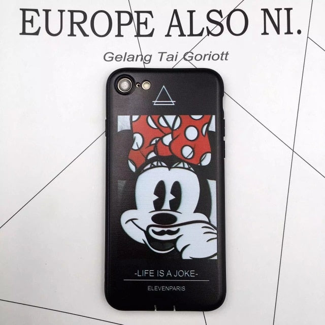 Lovely Mickey Minnie Mouse Silicone Case for iPhone 7 6s Case Soft Silicon Phone Cases Back Cover For iPhone 7 6 6s Plus coque - Gleesbuy