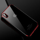 Luxury Silicone Clear Case for iPhone X 6 6S Plus TPU Soft Plating Frame Transparent Back Cover for iPhone 7 8 Plus XS Max XR - Gleesbuy