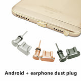 Micro Usb Plug + Earphone Plug  Phone Accessories Plug 3.5 Android Mobile Phone Accessories Dust Metal plugs SIM Needle - Gleesbuy