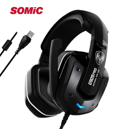 SOMIC G909PRO Vibration USB LED Gaming Headset - Gleesbuy