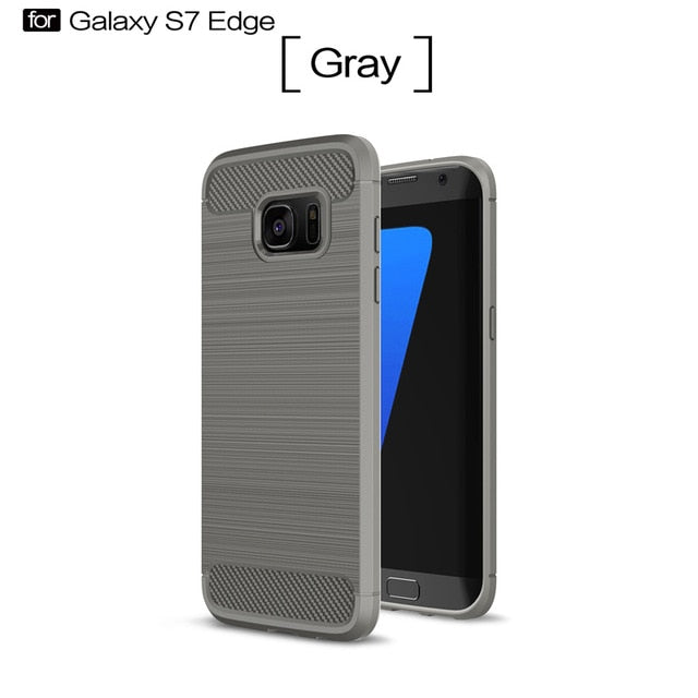 Shockproof Phone Case For Samsung Galaxy S6 S6 Edge S7 S7 Edge S8 S9 Plus Carbon Fiber TPU Drawing Material Phone Cases Cover - Gleesbuy