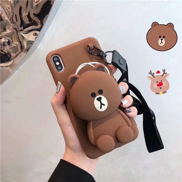 3D Cute  Wallet Phone Case - Gleesbuy