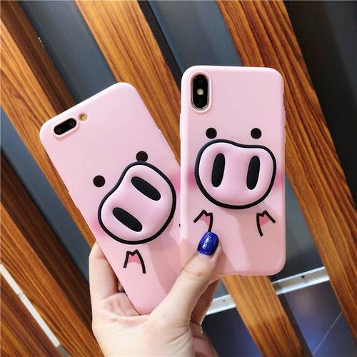 Cute Cartoon Pig Phone Case For Any iphone - Gleesbuy